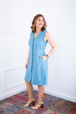 Vestido Vanessa – Midi Regata Ajustável em Viscose Marrant - Naguirre Shop