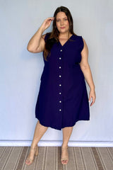 Vestido Vanessa – Midi Regata Ajustável em Viscose Marrant - Naguirre Shop