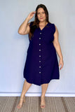 Vestido Vanessa – Midi Regata Ajustável em Viscose Marrant - Naguirre Shop