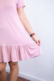 Vestido Verona - Babado Gola V e Manga Curta - Naguirre Shop