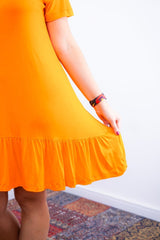 Vestido Verona - Babado Gola V e Manga Curta - Naguirre Shop