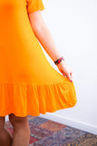 Vestido Verona - Babado Gola V e Manga Curta - Naguirre Shop