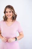 Vestido Verona - Babado Gola V e Manga Curta - Naguirre Shop