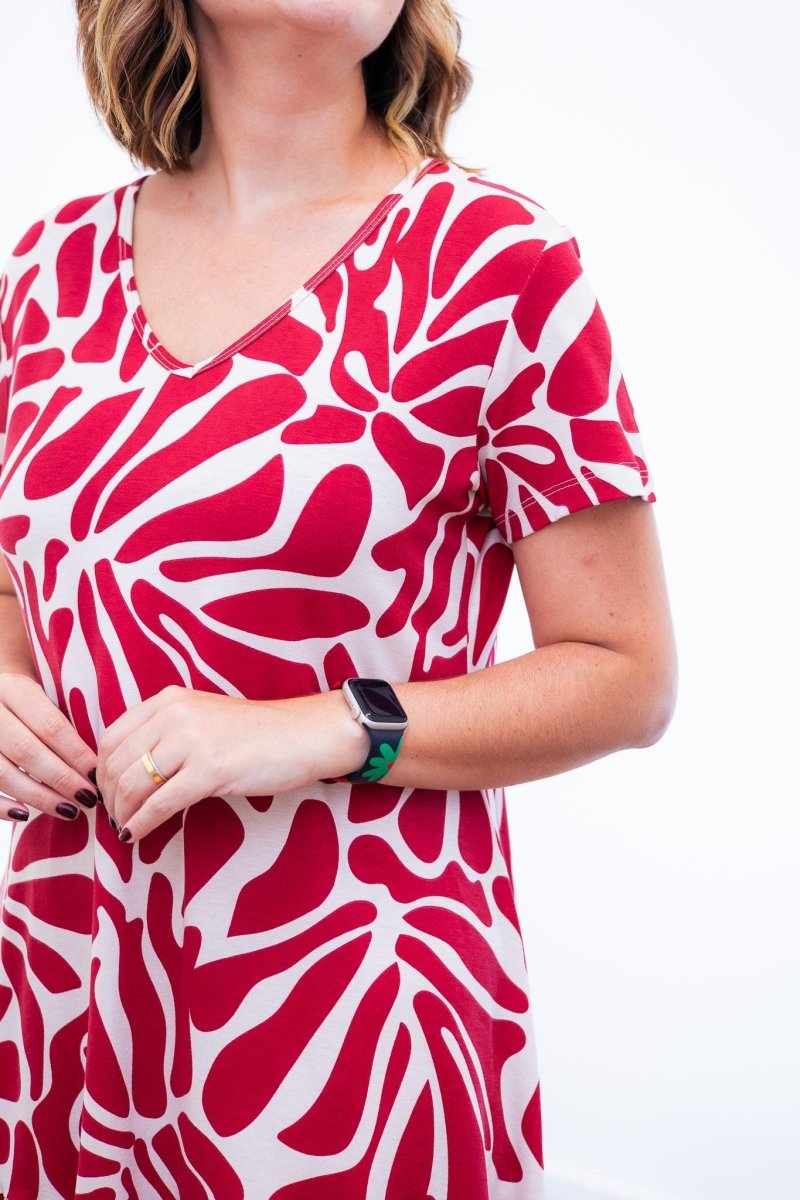 Vestido Verona - Babado Gola V e Manga Curta - Naguirre Shop