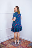 Vestido Verona - Babado Gola V e Manga Curta - Naguirre Shop