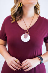 Vestido Verona - Babado Gola V e Manga Curta - Naguirre Shop