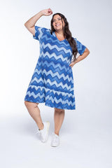 Vestido Verona - Babado Gola V e Manga Curta - Naguirre Shop