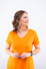 Vestido Verona - Babado Gola V e Manga Curta - Naguirre Shop