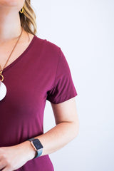 Vestido Verona - Babado Gola V e Manga Curta - Naguirre Shop