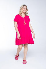 Vestido Verona - Babado Gola V e Manga Curta - Naguirre Shop