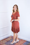 Vestido Verona - Babado Gola V e Manga Curta - Naguirre Shop