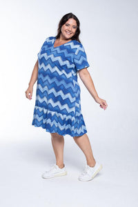 Vestido Verona - Babado Gola V e Manga Curta - Naguirre Shop