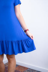 Vestido Verona - Babado Gola V e Manga Curta - Naguirre Shop