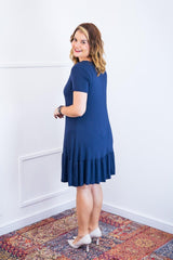 Vestido Verona - Babado Gola V e Manga Curta - Naguirre Shop