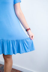 Vestido Verona - Babado Gola V e Manga Curta - Naguirre Shop