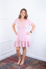 Vestido Verona - Babado Gola V e Manga Curta - Naguirre Shop