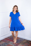 Vestido Verona - Babado Gola V e Manga Curta - Naguirre Shop