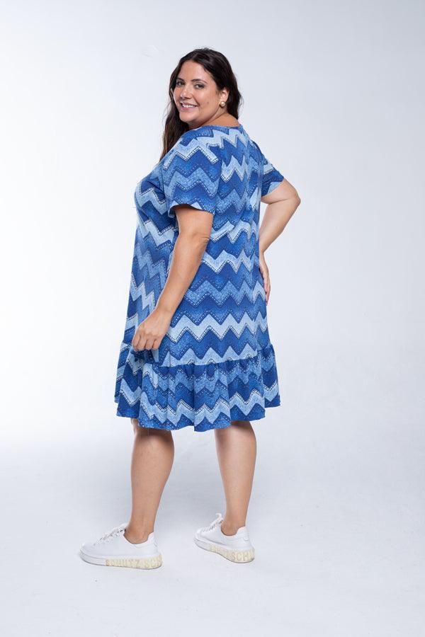 Vestido Verona - Babado Gola V e Manga Curta - Naguirre Shop