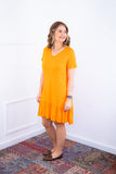Vestido Verona - Babado Gola V e Manga Curta - Naguirre Shop
