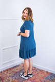Vestido Verona - Babado Gola V e Manga Curta - Naguirre Shop