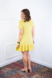 Vestido Verona - Babado Gola V e Manga Curta - Naguirre Shop