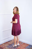 Vestido Verona - Babado Gola V e Manga Curta - Naguirre Shop