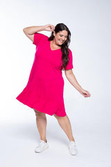 Vestido Verona - Babado Gola V e Manga Curta - Naguirre Shop