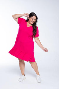 Vestido Verona - Babado Gola V e Manga Curta - Naguirre Shop