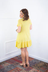 Vestido Verona - Babado Gola V e Manga Curta - Naguirre Shop