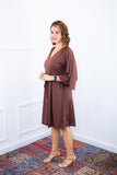 Vestido Virgínia - Midi Ajustável com Manga Morcego em Malha Confort - Naguirre Shop