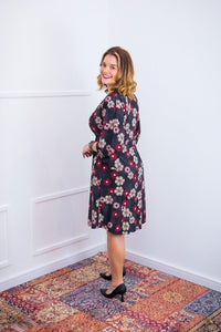 Vestido Virgínia - Midi Ajustável com Manga Morcego em Malha Confort - Naguirre Shop