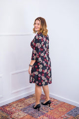 Vestido Virgínia - Midi Ajustável com Manga Morcego em Malha Confort - Naguirre Shop
