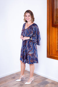 Vestido Virgínia - Midi Ajustável com Manga Morcego em Malha Confort - Naguirre Shop