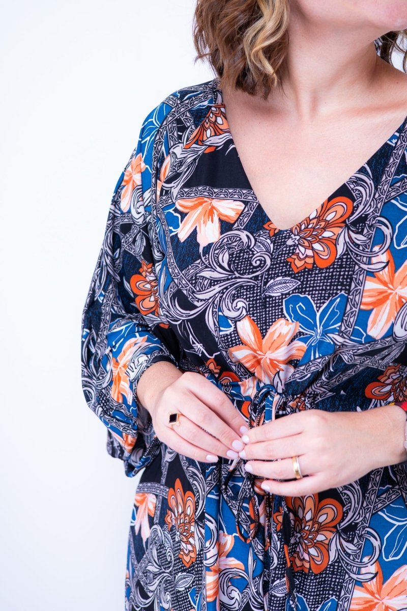 Vestido Virgínia - Midi Ajustável com Manga Morcego em Malha Confort - Naguirre Shop