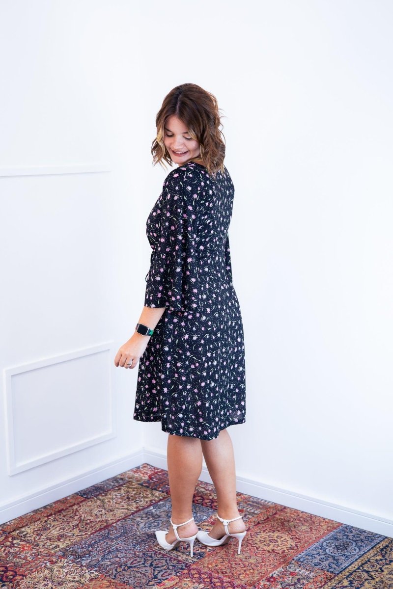 Vestido Virgínia - Midi Ajustável com Manga Morcego em Malha Confort - Naguirre Shop