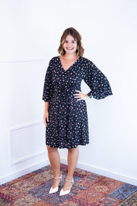 Vestido Virgínia - Midi Ajustável com Manga Morcego em Malha Confort - Naguirre Shop