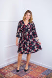 Vestido Virgínia - Midi Ajustável com Manga Morcego em Malha Confort - Naguirre Shop