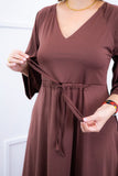 Vestido Virgínia - Midi Ajustável com Manga Morcego em Malha Confort - Naguirre Shop