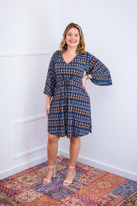 Vestido Virgínia - Midi Ajustável com Manga Morcego em Malha Confort - Naguirre Shop