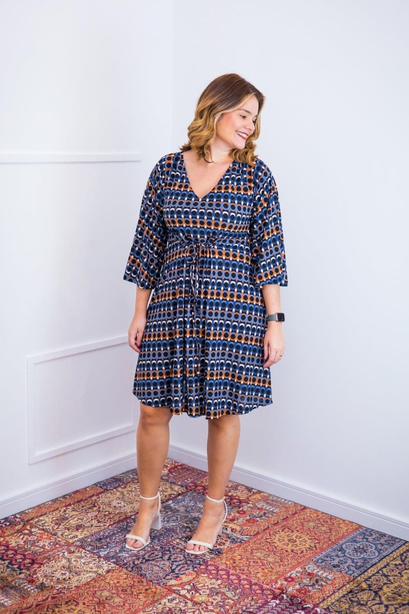 Vestido Virgínia - Midi Ajustável com Manga Morcego em Malha Confort - Naguirre Shop