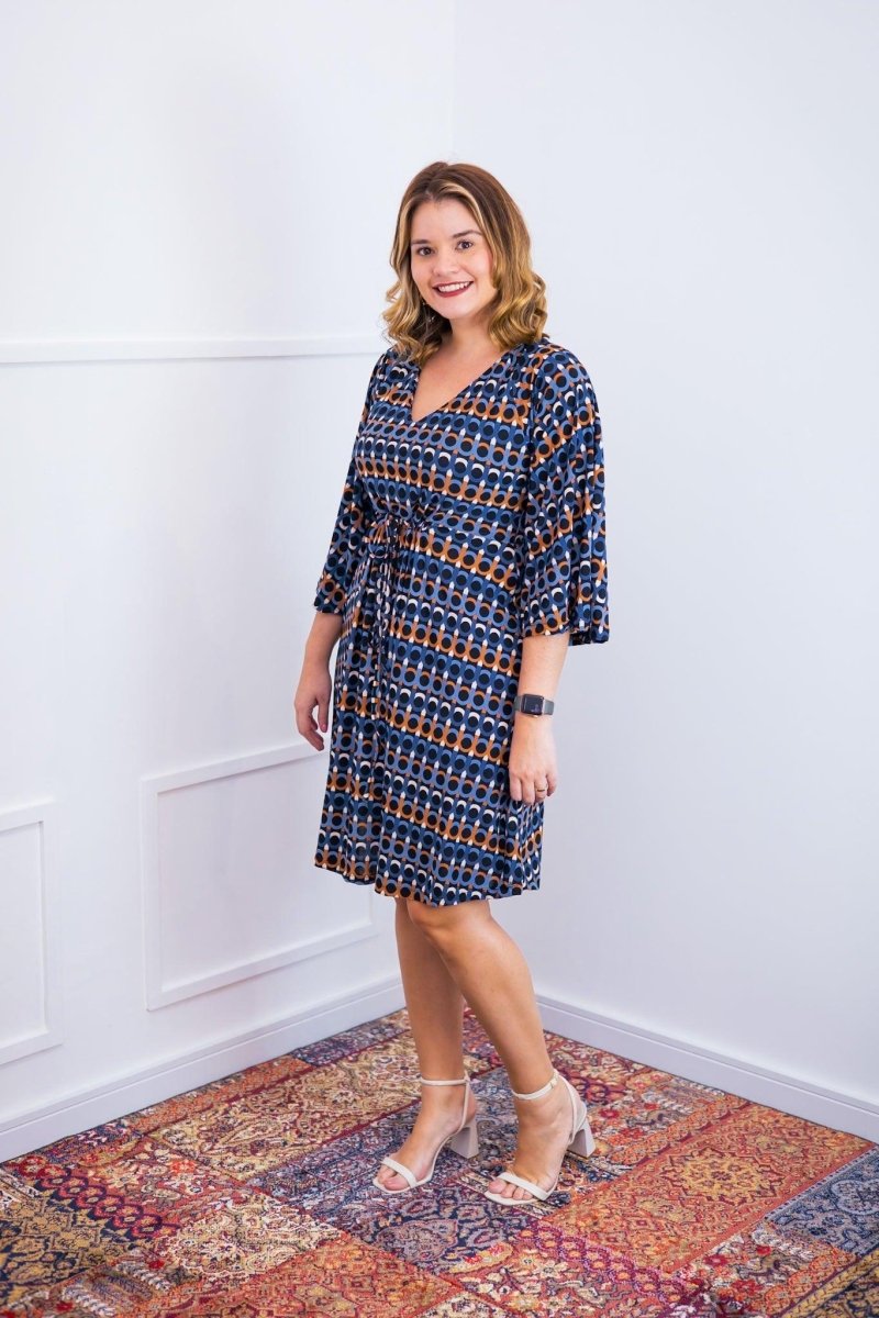 Vestido Virgínia - Midi Ajustável com Manga Morcego em Malha Confort - Naguirre Shop