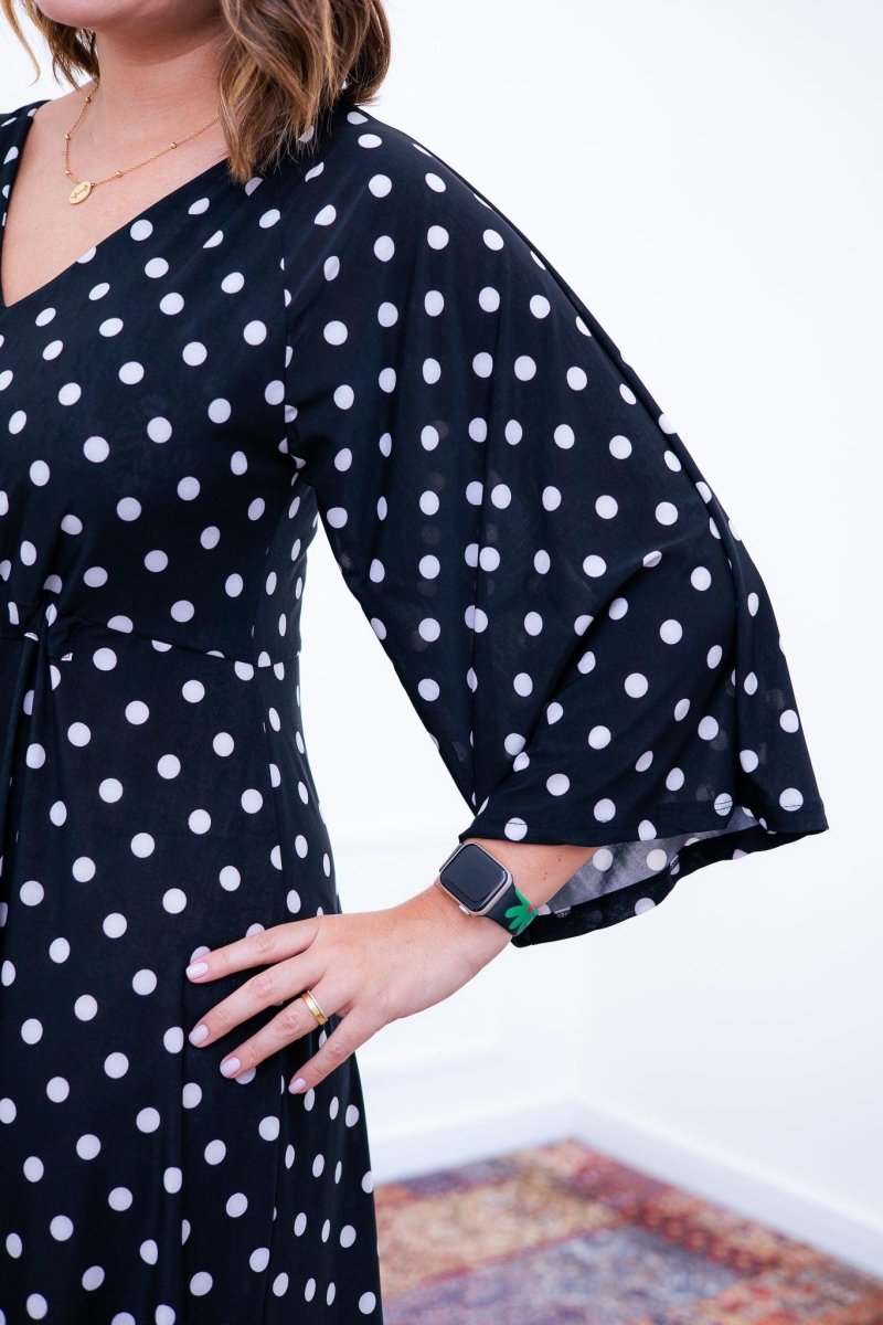 Vestido Virgínia - Midi Ajustável com Manga Morcego em Malha Confort - Naguirre Shop