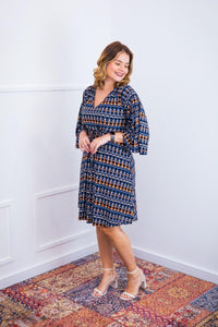 Vestido Virgínia - Midi Ajustável com Manga Morcego em Malha Confort - Naguirre Shop