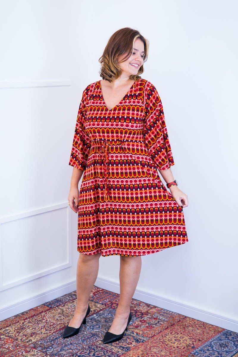 Vestido Virgínia - Midi Ajustável com Manga Morcego em Malha Confort - Naguirre Shop