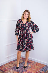 Vestido Virgínia - Midi Ajustável com Manga Morcego em Malha Confort - Naguirre Shop