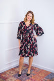 Vestido Virgínia - Midi Ajustável com Manga Morcego em Malha Confort - Naguirre Shop
