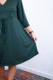 Vestido Virgínia - Midi Ajustável com Manga Morcego em Malha Confort - Naguirre Shop