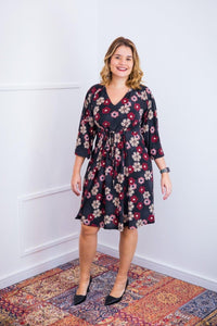 Vestido Virgínia - Midi Ajustável com Manga Morcego em Malha Confort - Naguirre Shop