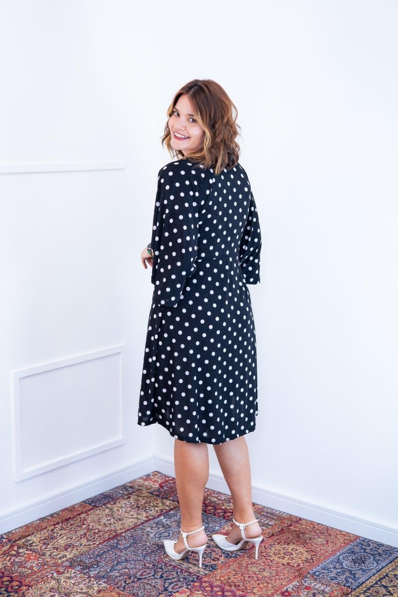 Vestido Virgínia - Midi Ajustável com Manga Morcego em Malha Confort - Naguirre Shop