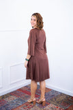 Vestido Virgínia - Midi Ajustável com Manga Morcego em Malha Confort - Naguirre Shop